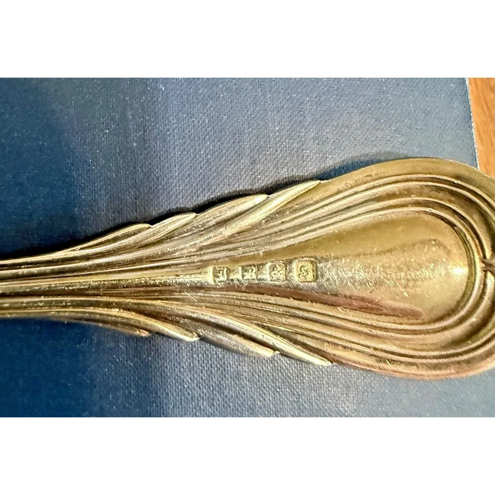 Antique Mappin Brothers Sheffield Silver Plated Serving Spoon Lilly pattern 8.75
